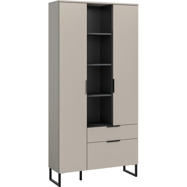Home affaire Mehrzweckschrank ADIO, Höhe 192 cm, 2 Türen, 1 Schubkasten, 1 Klappe, mit Metall-Kufen (1-St) Schrank, Wohnzimmerschrank, Hochschrank, Stauraumschr