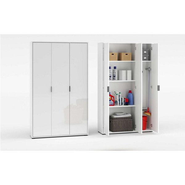 Home affaire Mehrzweckschrank JOLLY, Stauraumschrank, Breite 107 cm, Höhe 178 cm (1-St) 3 Türen,1 kleiner und 3 große Einlegeböden- Schrank hochglanz lackiert