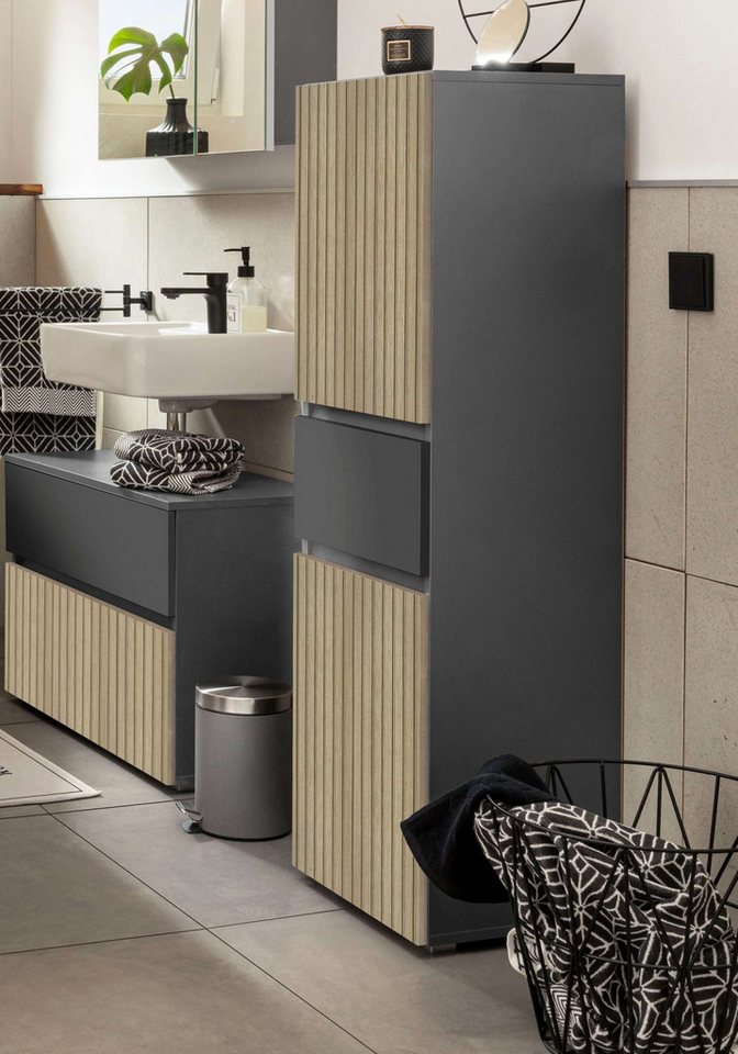 Home affaire Midischrank Wisla Höhe 130 cm, mit Türen & Schubkasten – Bild 2 von 5