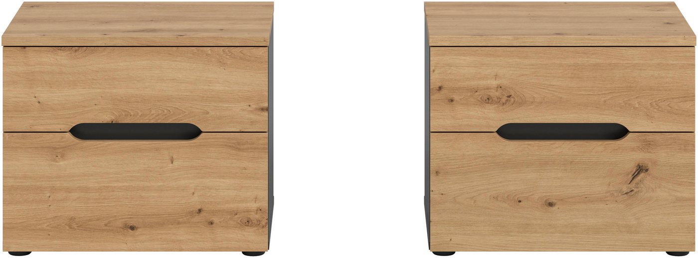 Home affaire Nachtkommode REHAT, 2er Set, je 50x37x42 cm, inkl. 2 Schubkästen (2 St., TOPSELLER!, individuell platzierbar nicht nur im Schlafzimmer), Nachttisch – Bild 3 von 5