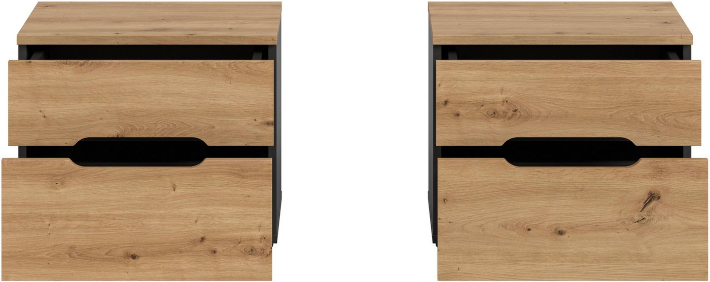 Home affaire Nachtkommode REHAT, 2er Set, je 50x37x42 cm, inkl. 2 Schubkästen (2 St., TOPSELLER!, individuell platzierbar nicht nur im Schlafzimmer), Nachttisch – Bild 4 von 5