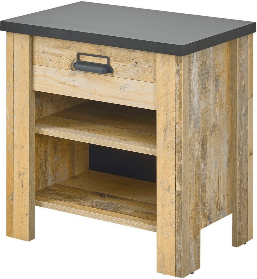 Home affaire Nachtkommode SHERWOOD, mit Apothekergriff aus Metall, Schubkasten "Soft close", Breite 60 cm – Bild 3 von 5