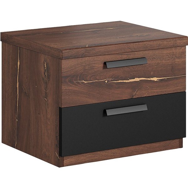 Home affaire Nachtkommode Sigma, Breite 46 cm, moderner Nachtschrank mit 2 Schubladen, Nachttisch viel Stauraum, Nachtkonsole
