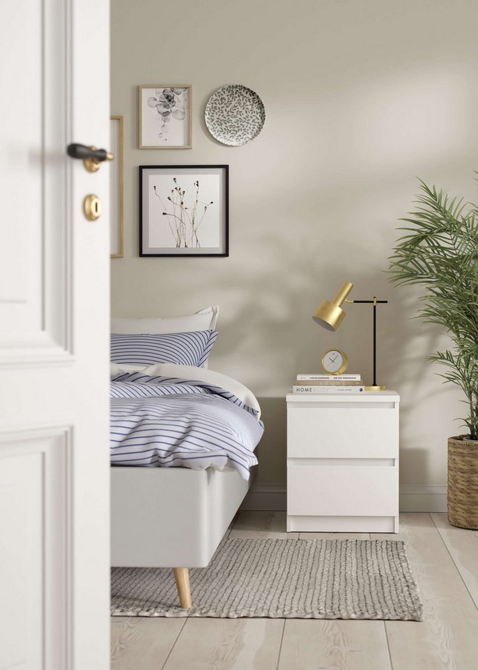 Home affaire Nachttisch Naia, Eleganter Nachttisch mit 2 Schubladen – Bild 2 von 5