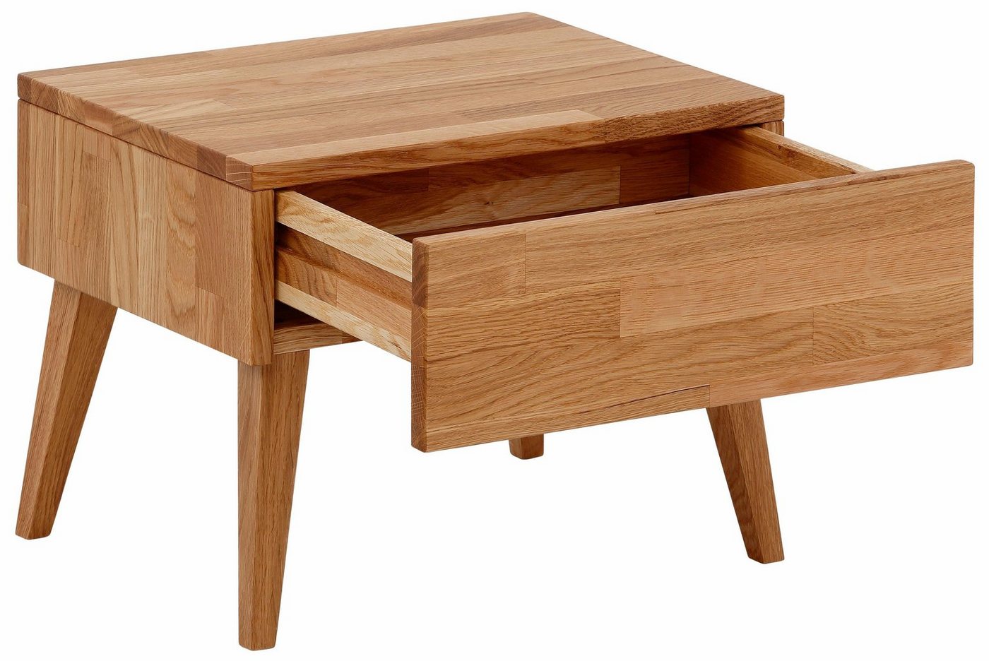 Home affaire Nachttisch Natali, mit einer Schublade, aus massiver Eiche, Breite 45 cm – Bild 4 von 5