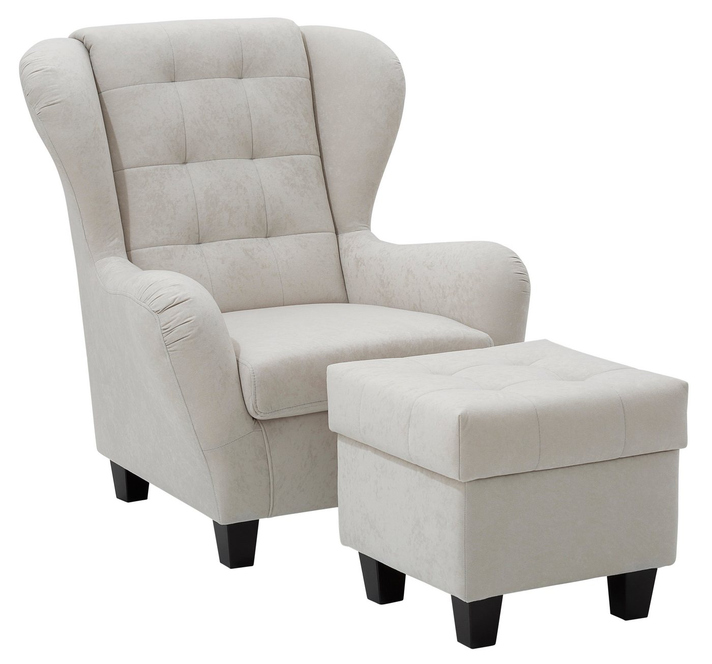 Home affaire Ohrensessel Alexander, B: 92 cm, Sitzhöhe: 44 cm, Set: mit Hocker – Bild 2 von 5