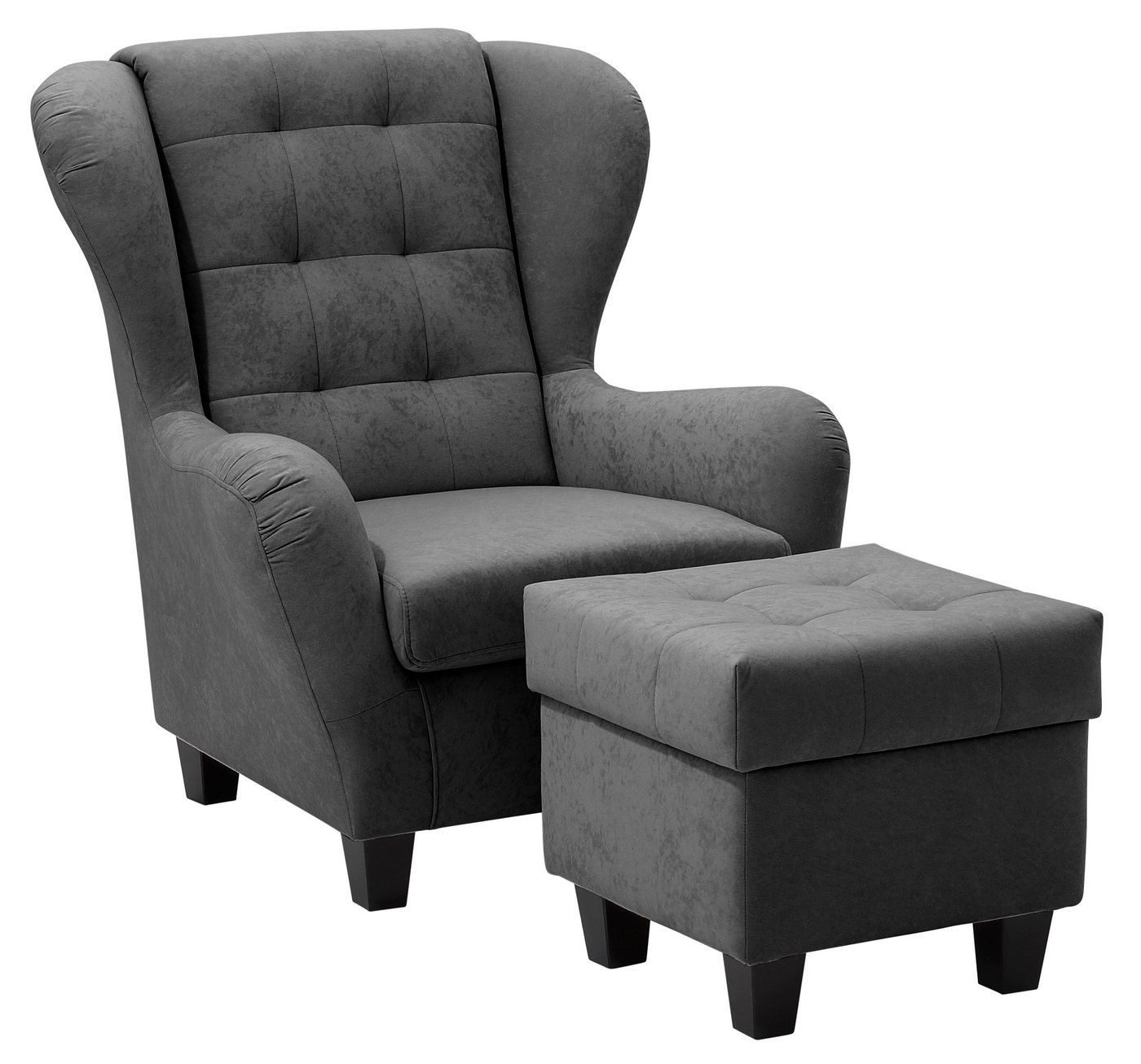 Home affaire Ohrensessel Alexander, B: 92 cm, Sitzhöhe: 44 cm, Set: mit Hocker – Bild 2 von 5