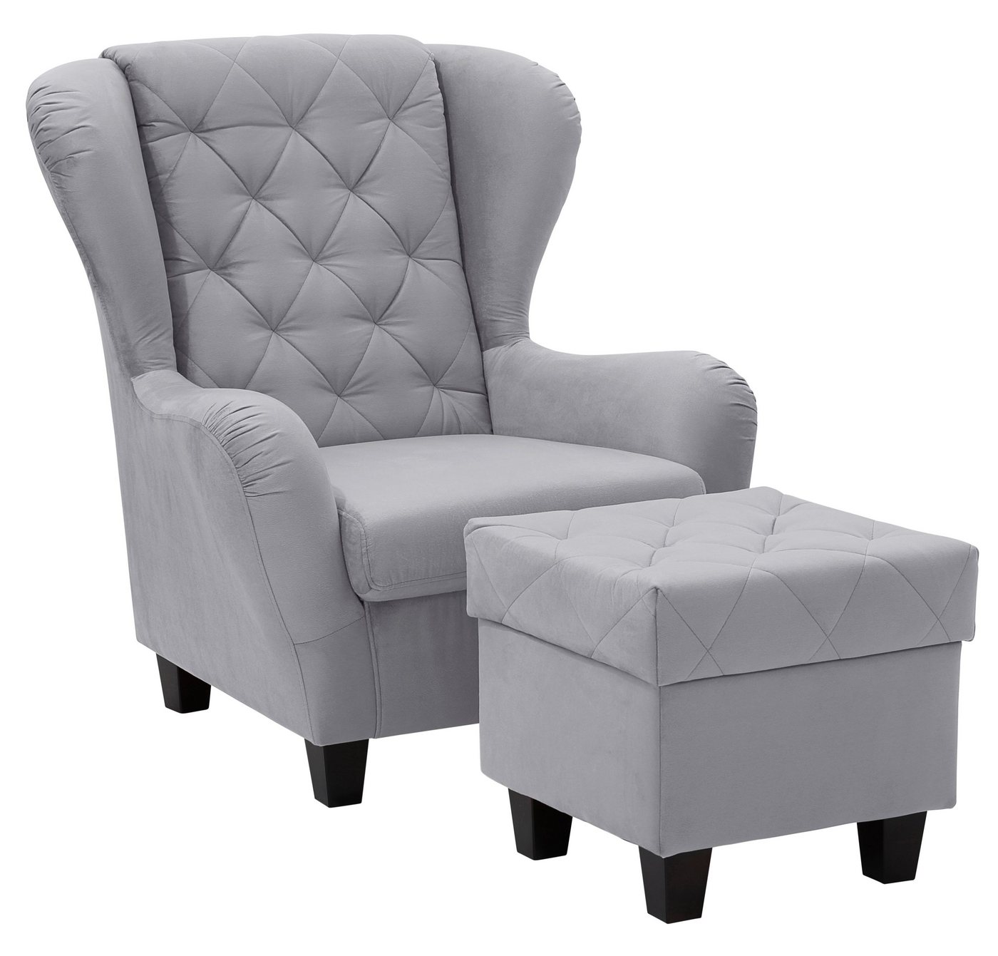 Home affaire Ohrensessel Alexander, B: 92 cm, Sitzhöhe: 44 cm, Set: mit Hocker – Bild 2 von 5