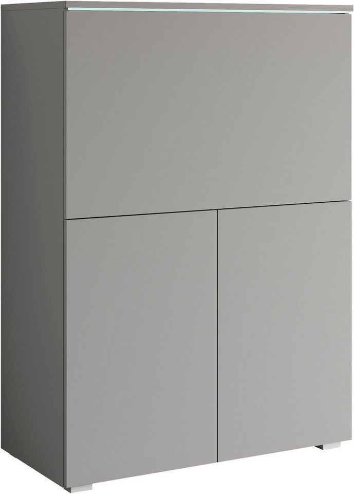 Home affaire PC-Schrank Vera, Sekretär, Home-Office-Schreibtisch mit LED-Beleuchtung (1 St), Multifunktional mit Stauraum, klappbare Tischfläche, LED, B 90 cm – Bild 2 von 5