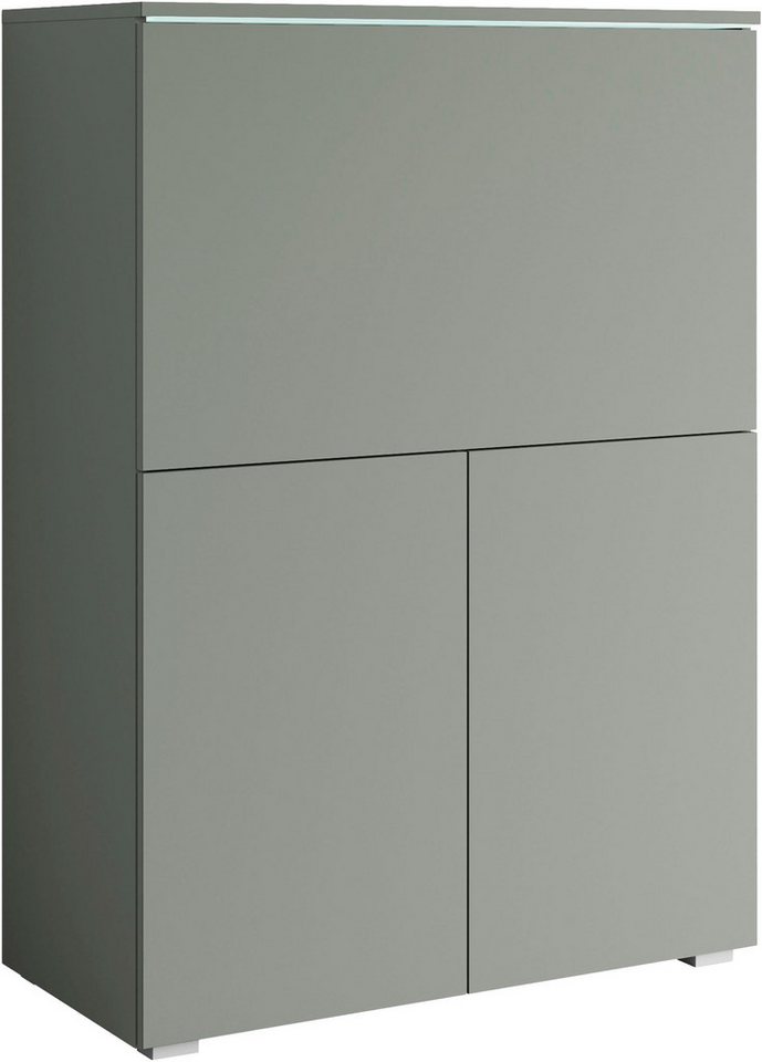 Home affaire PC-Schrank Vera, Sekretär, Home-Office-Schreibtisch mit LED-Beleuchtung (1 St), Multifunktional mit Stauraum, klappbare Tischfläche, LED, B 90 cm – Bild 2 von 5