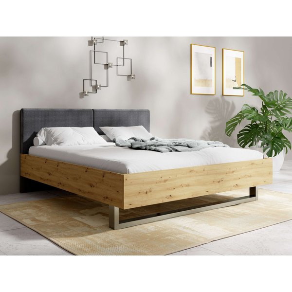 Home affaire Polsterbett Bett Loreto, Maße: B/T/H 185,5/211/98 cm, Bett 180x200 cm mit gepolstertem Kopfteil