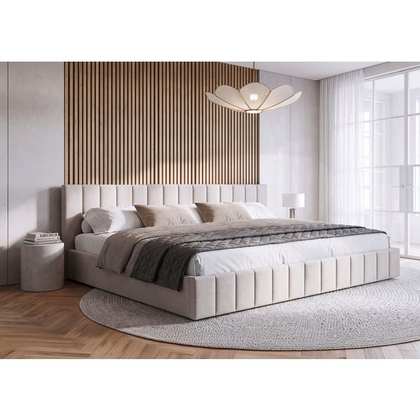 Home affaire Polsterbett MANTEIGAS, Familienbett mit hochwertigem Strukturstoff, Liegefläche 120x200 und 240x200 cm, ohne Lattenrost und Matratze