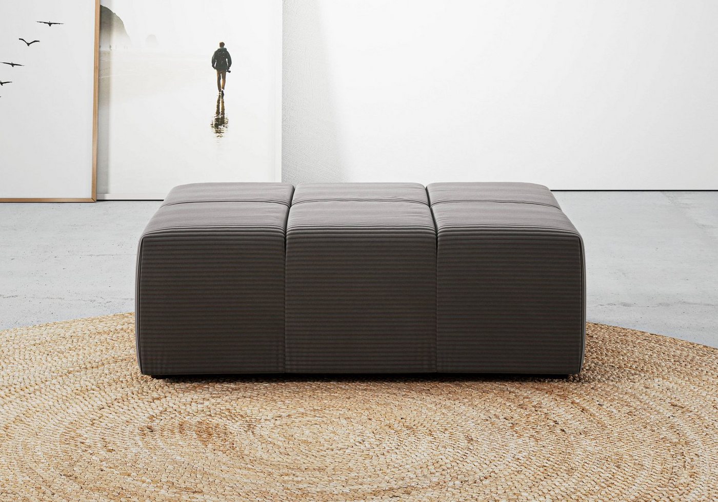 Home affaire Polsterhocker Ancona, Polsterhocker passend zum Sofa, Breite 107 cm, passend zur "Ancona"-Polsterserie, auch in Cord + Easy Care – Bild 2 von 4