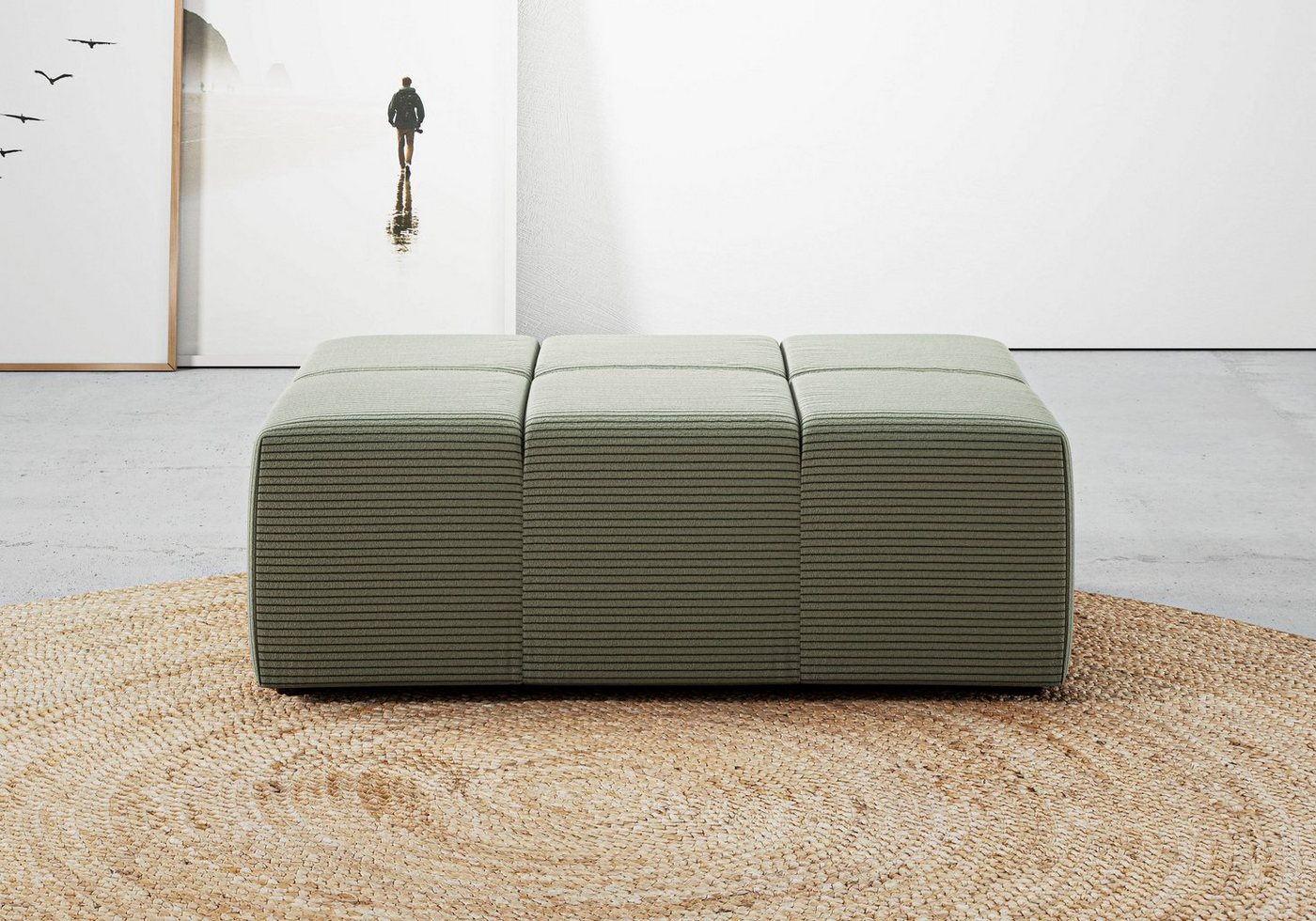Home affaire Polsterhocker Ancona, Polsterhocker passend zum Sofa, Breite 107 cm, passend zur "Ancona"-Polsterserie, auch in Cord + Easy Care – Bild 2 von 4