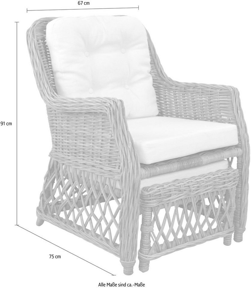 Home affaire Rattanstuhl, Handarbeit, Maße (B/T/H): (67/75/91) – Bild 5 von 5