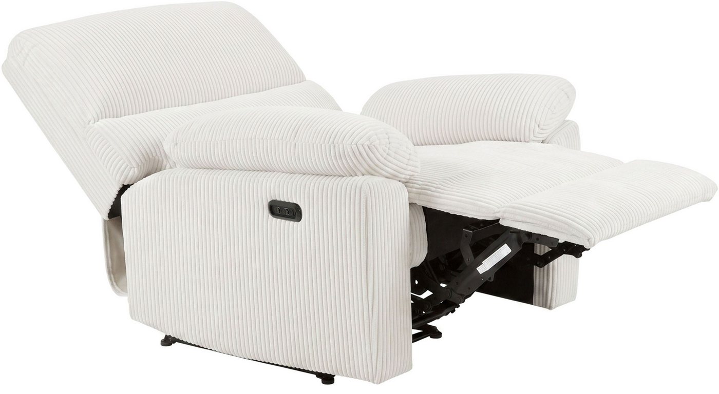 Home affaire Relaxsessel LANNOY, TV-Sessel, elektr. o. manuelle Relaxfunktion, USB A/C, Elektrische Variante mit USB A/C. Federkern, Webstoff – Bild 5 von 5