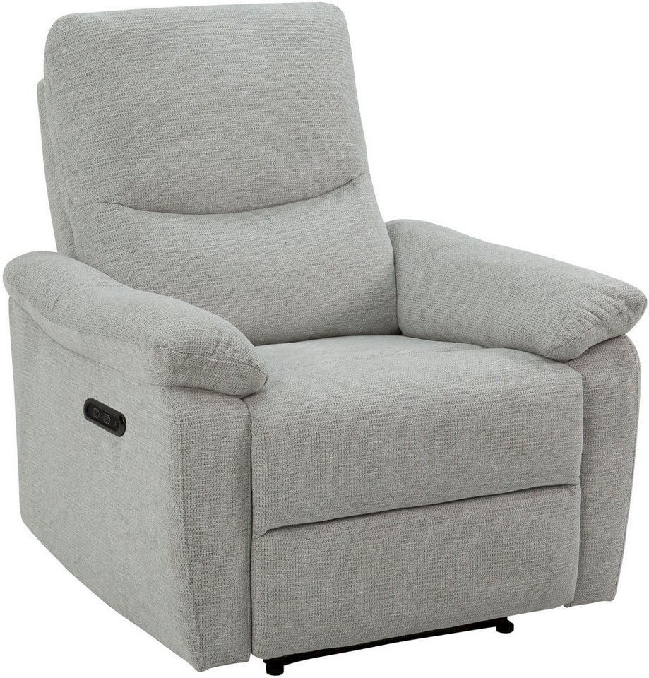 Home affaire Relaxsessel ODILON, TV-Sessel mit Relax- und Liegefunktion, Struktur-Bezug, manuelle und elektrische Funktion (mit USB A/C), Federkern-Polsterung – Bild 3 von 5