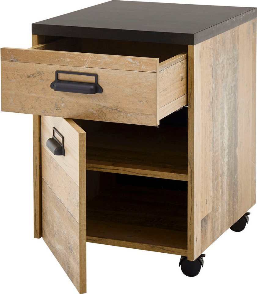 Home affaire Rollcontainer SHERWOOD, mit Apothekergriffen aus Metall, Breite 47 cm, Soft-Close-Funktion – Bild 4 von 5