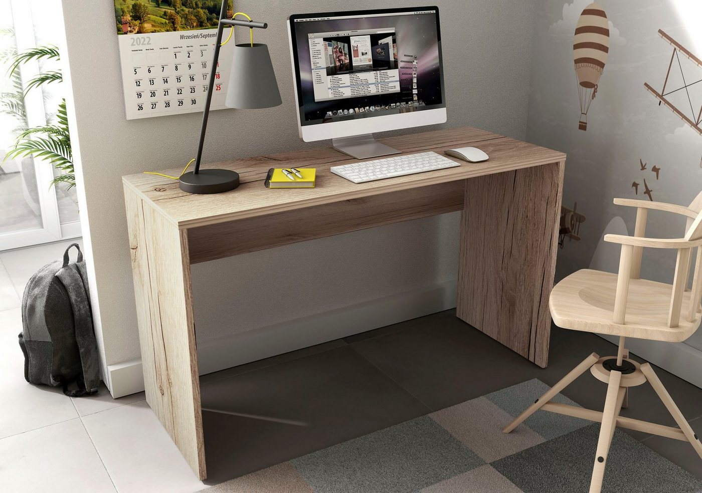 Home affaire Schreibtisch AGAPI, Breite 130, Computertisch im modernen Design & viel Arbeitsfläche – Bild 3 von 5