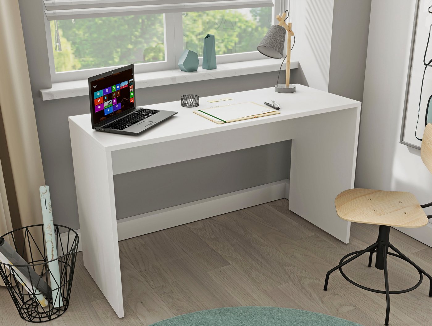 Home affaire Schreibtisch AGAPI, Breite 130, Computertisch im modernen Design & viel Arbeitsfläche – Bild 3 von 5