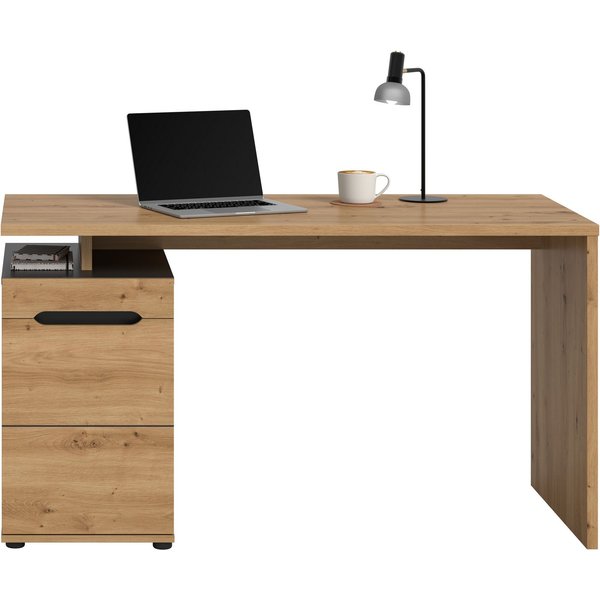 Home affaire Schreibtisch REHAT, Bürotisch, Computertisch, Laptoptisch (bietet viel Stauraum für sämtliches Büromaterial), grifflose Fronten, 1 Tür mit verstell