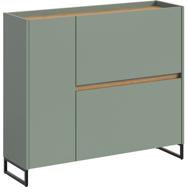 Home affaire Schuhschrank EVRID, Breite 110cm, 1 Tür, 2 Schuhwalzen, inkl. Metall-Kufenfüße (1-St., individuell mit anderen Artikel der Serie EVRID erweiterbar)