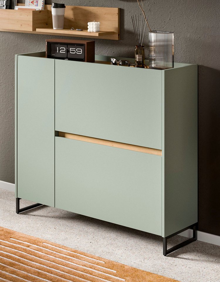 Home affaire Schuhschrank EVRID, Breite 110cm, 1 Tür, 2 Schuhwalzen, inkl. Metall-Kufenfüße (1-St., individuell mit anderen Artikel der Serie EVRID erweiterbar) – Bild 2 von 5