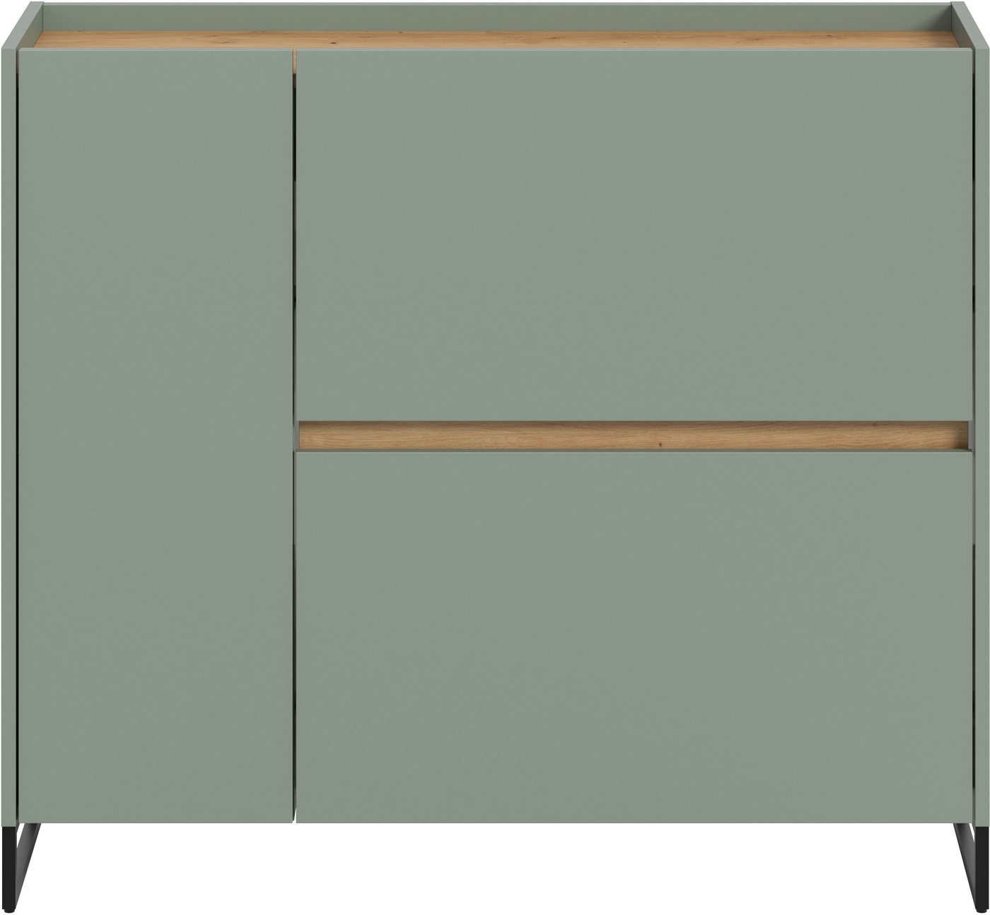 Home affaire Schuhschrank EVRID, Breite 110cm, 1 Tür, 2 Schuhwalzen, inkl. Metall-Kufenfüße (1-St., individuell mit anderen Artikel der Serie EVRID erweiterbar) – Bild 3 von 5