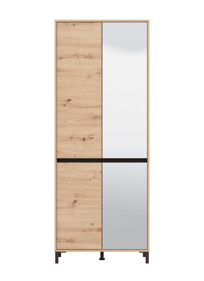Home affaire Schuhschrank Flannan, Schuhregal, Schuhkommode, Gesamthöhe 205,5 cm mit Spiegeltür, acht Regale und eine Schublade, Gesamtbreite 80 cm – Bild 2 von 5