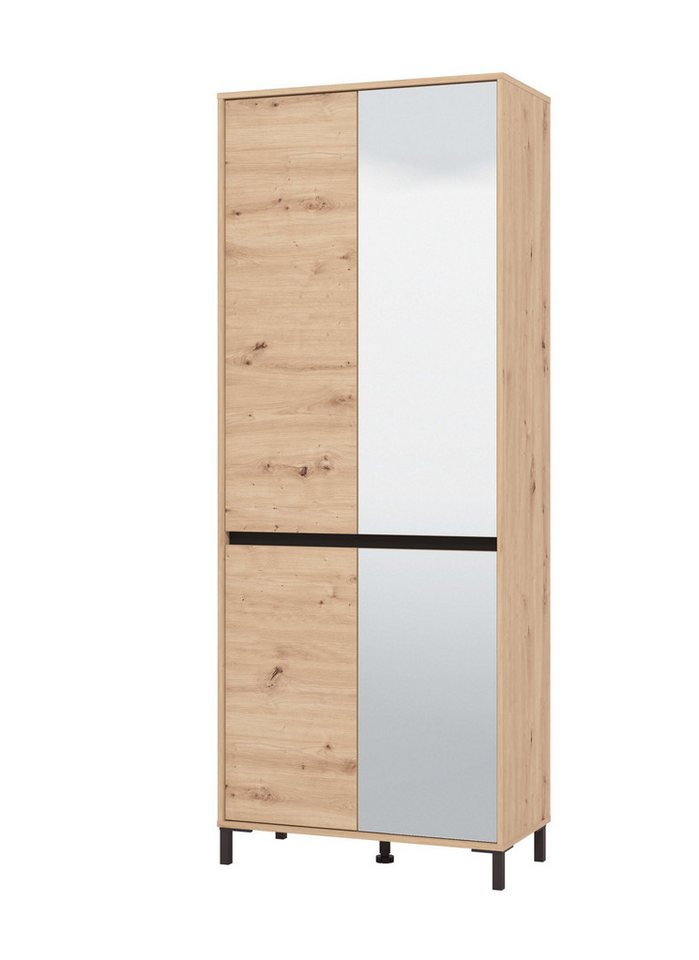 Home affaire Schuhschrank Flannan, Schuhregal, Schuhkommode, Gesamthöhe 205,5 cm mit Spiegeltür, acht Regale und eine Schublade, Gesamtbreite 80 cm – Bild 3 von 5