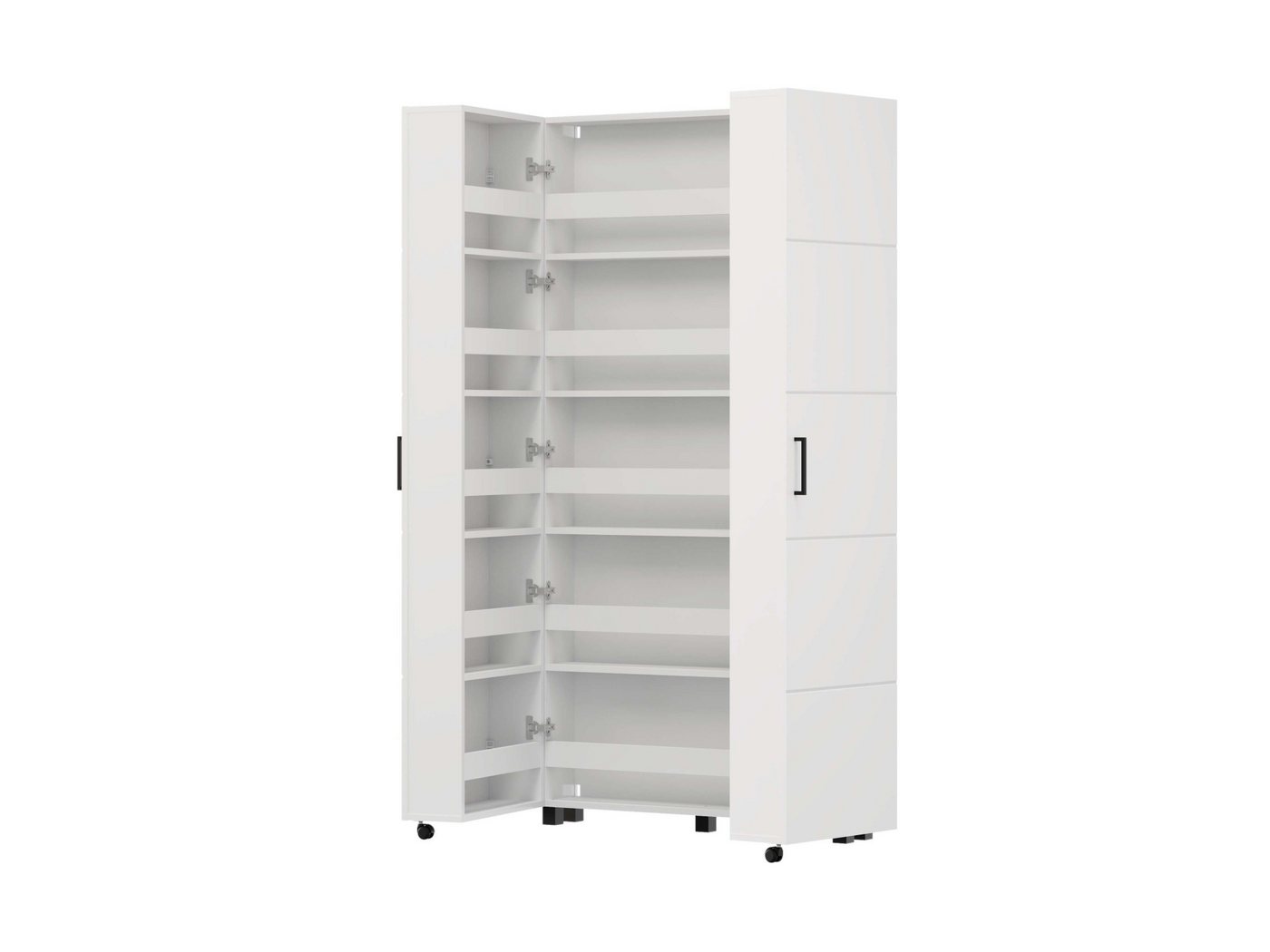 Home affaire Schuhschrank Islay, Drehtüren auf Rollen, B/T/H: 91,6/32,4/184,4 cm Schuhkommode mit Platz für ca. 40 Paar Schuhe bis Gr. 40 – Bild 2 von 5