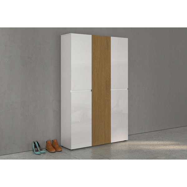 Home affaire Schuhschrank LADY, Schuhkommode,Schuhmöbel,Schuhablage,Schuhregal mit 20 Einlegeböden, 24 Fächer, Tür mit Rillenoptik, ca.58 paar Schuhe