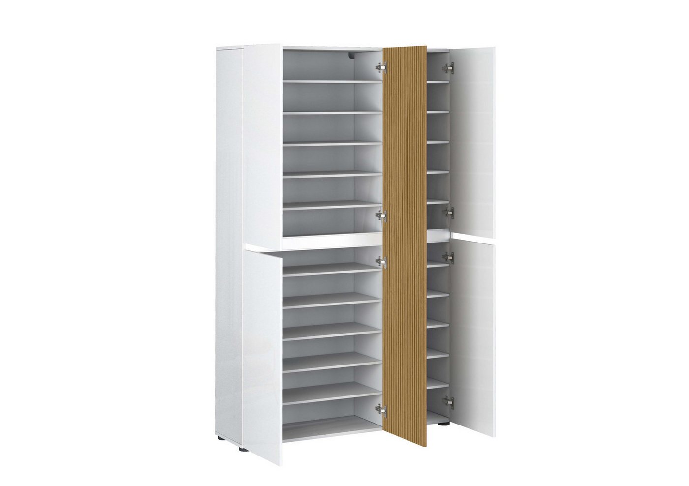 Home affaire Schuhschrank LADY, Schuhkommode,Schuhmöbel,Schuhablage,Schuhregal mit 20 Einlegeböden, 24 Fächer, Tür mit Rillenoptik, ca.58 paar Schuhe – Bild 5 von 5