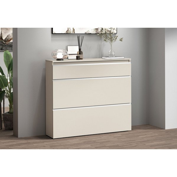 Home affaire Schuhschrank Magic Schuhschrank, Schuhkommode, Schuhregal, softgriff 3 Klappen,Doppelschuhtrommeln,hochglanz lackiert oder matt,Breite 120