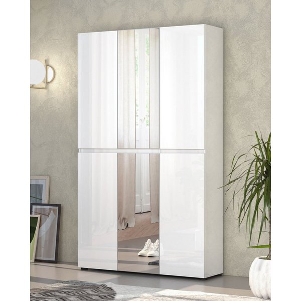 Home affaire Schuhschrank Mister,Schuhkommode,Schuhmöbel,Schuhablage,Schuhregal Breite 120 cm, Höhe 200 cm, Tiefe 34 cm, 6 Türen, 24 Fächer, 2 Spiegel