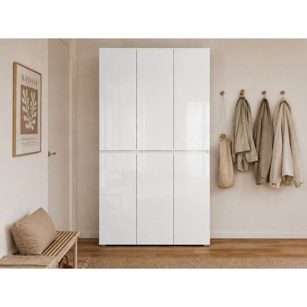 Home affaire Schuhschrank MISTER Schuhkommode, Schuhmöbel, Schuhregal, Hochglanz lackiert Breite 120 cm, Höhe 200 cm, 6 Türen, 24 Fächer, ca.58 paar Schuhe