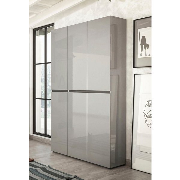 Home affaire Schuhschrank MISTER Schuhkommode, Schuhmöbel, Schuhregal, Hochglanz lackiert Breite 120 cm, Höhe 200 cm, 6 Türen, 24 Fächer, ca.58 paar Schuhe