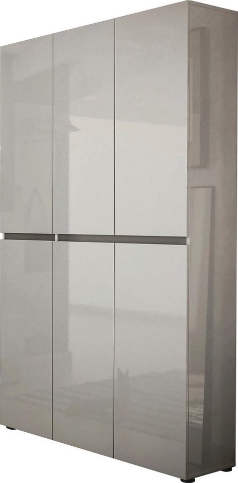 Home affaire Schuhschrank MISTER Schuhkommode, Schuhmöbel, Schuhregal, Hochglanz lackiert Breite 120 cm, Höhe 200 cm, 6 Türen, 24 Fächer, ca.58 paar Schuhe – Bild 4 von 5