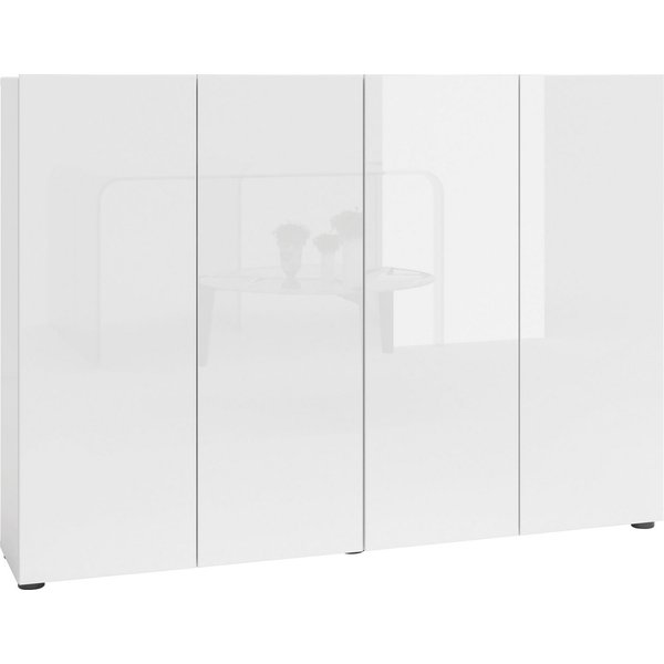 Home affaire Schuhschrank MISTER- Schuhregal, Made in Italy, 12 Fächer, 10 Einlegeböden Breite 160 cm, 4 Türen, Hochglanz Lackierung