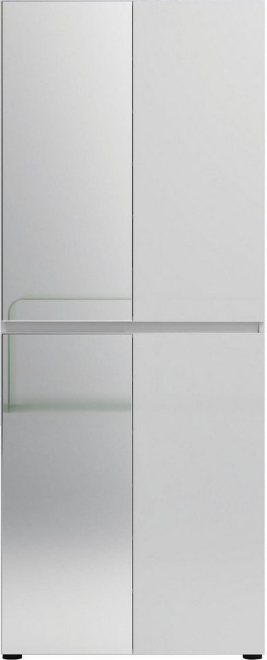 Home affaire Schuhschrank Mister,Schuhkommode,Schuhmöbel,Schuhablage,Schuhregal Hochglanz lackiert, B/T/H: 80x34x200 cm, 4 Türen, 12 Fächer, 2 Spiegel – Bild 4 von 5