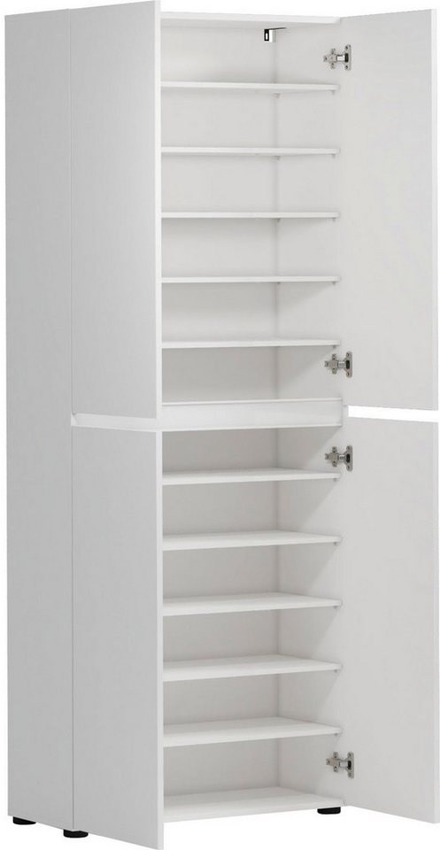 Home affaire Schuhschrank Mister,Schuhkommode,Schuhmöbel,Schuhablage,Schuhregal Hochglanz lackiert, B/T/H: 80x34x200 cm, 4 Türen, 12 Fächer, 2 Spiegel – Bild 5 von 5