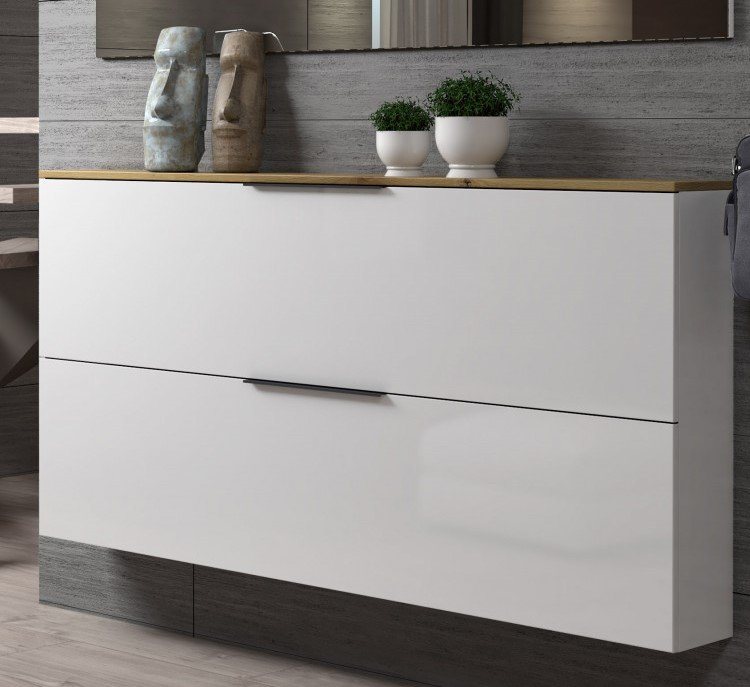 Home affaire Schuhschrank SPACE, Schuhkipper, Schuhschrank,Schuhkommode, nur 19 cm Tief Ideal für schmale Flure, Breite 160 cm, Made in Italy, Hochglanzlack – Bild 2 von 5