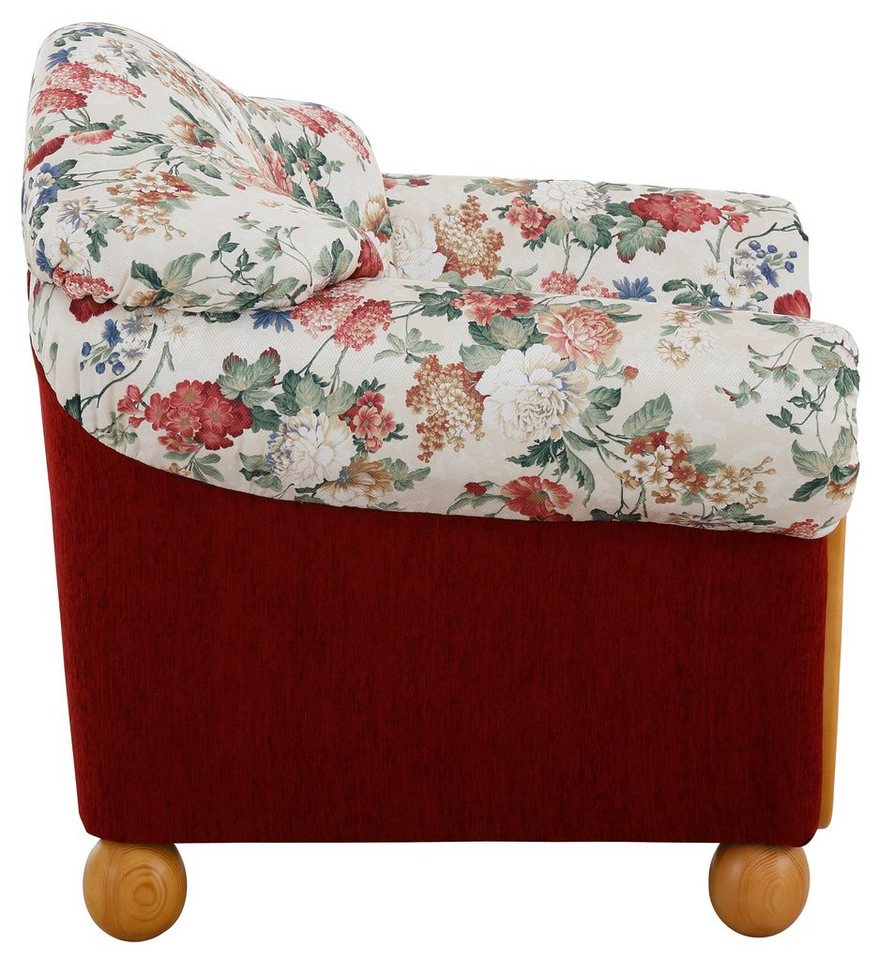 Home affaire Sessel Milano, bequemer Loungesessel, Landhaus-Stil, Holz-Chatosen und -Füße – Bild 5 von 5