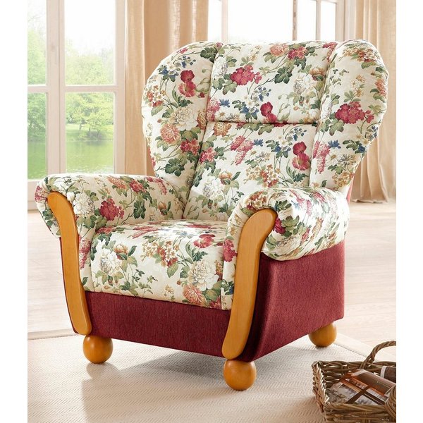 Home affaire Sessel Milano, bequemer Ohrensessel im Landhaus-Stil, Breite 99cm, Hochlehnsessel