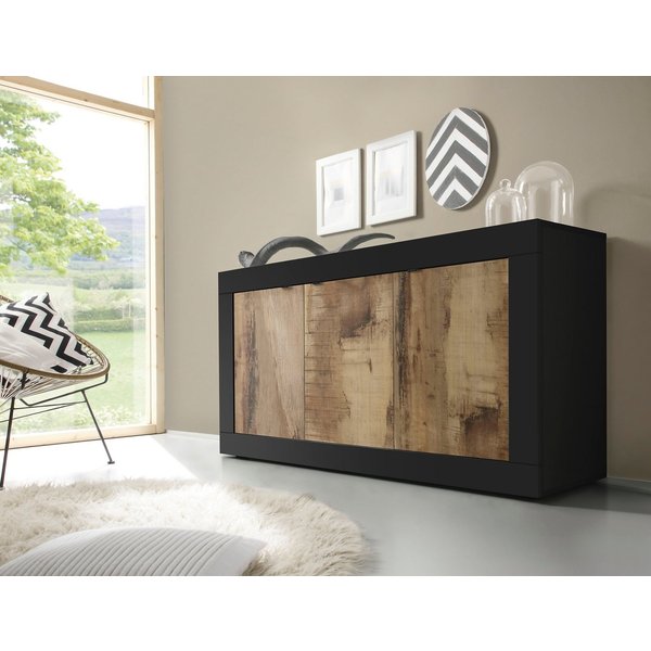 Home affaire Sideboard Basic Breite 160 cm, Kommode 3 Türen, Anrichte, Metallgriff, moderne Rahmenoptik, viel Stauraum, Farbauswahl