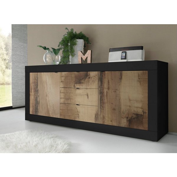 Home affaire Sideboard Basic Breite 210 cm, Kommode 2 Türen, 3 Schubkästen, Anrichte, Metallgriff, moderne Rahmenoptik, viel Stauraum, Farbauswahl