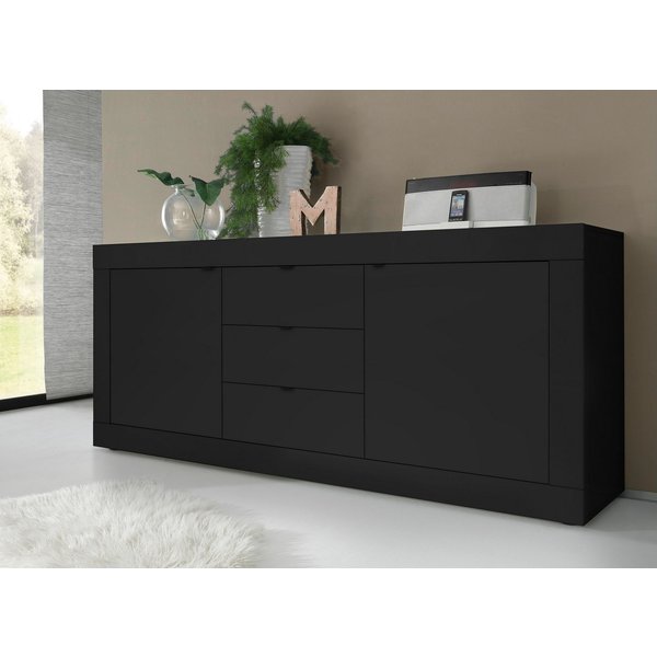 Home affaire Sideboard Basic Breite 210 cm, Kommode 2 Türen, 3 Schubkästen, Anrichte, Metallgriff, moderne Rahmenoptik, viel Stauraum, Farbauswahl