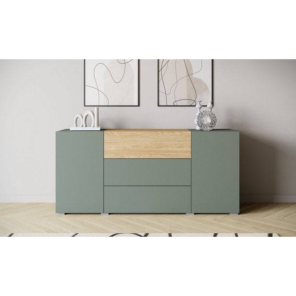 Home affaire Sideboard BERLIN, Moderne grifflose Kommode Breite 150 cm, 4 Schubkästen/ 2 Türen