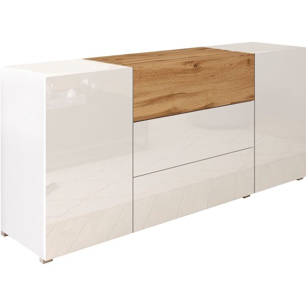 Home affaire Sideboard BERLIN, Moderne grifflose Kommode Breite 150 cm, 4 Schubkästen/ 2 Türen