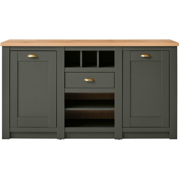 Home affaire Sideboard Cambridge, moderner Schrank, Kommode im Landhausstil, ausreichend Stauraum, messingfarbene Metallgriffe, 145 cm breit